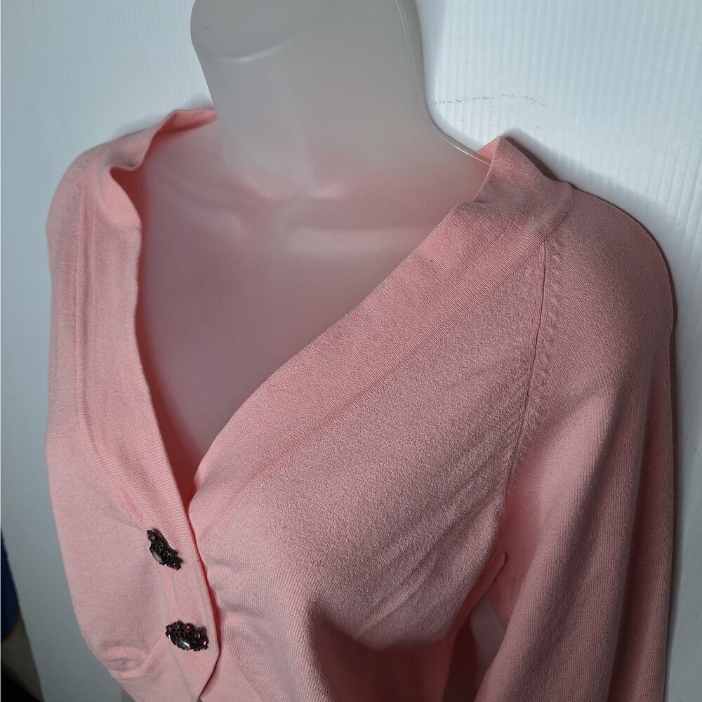 Vintage Y2K Cropped Cardigan Emma James XL Jewel Rhinestone Fairy Kei Coquette - Picture 11 of 12